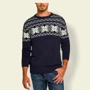 Vintage Original Weatherproof Pullover Holiday Sweater Knit Black Men's Size L